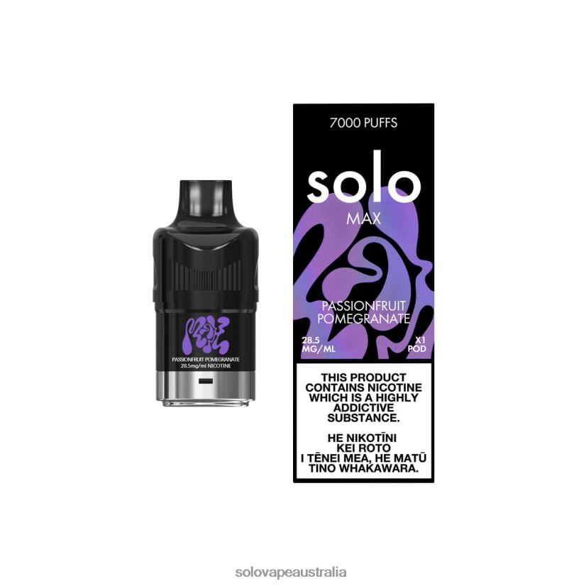 Passionfruit Pomegranate Solo MAX Pod ZN6LB089 | Solo Vape Australia